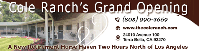 COle Ranch -Excellence in Retirement horse Care, Terra Bella, California